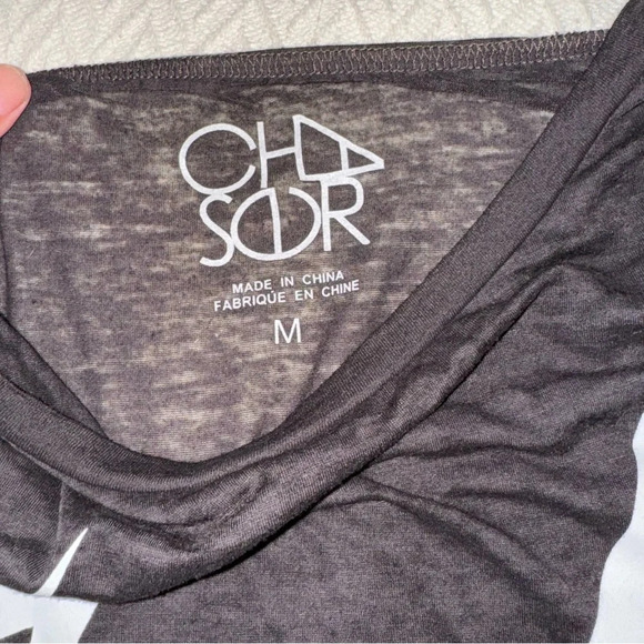 Chaser black double lightening bolt t shirt size medium EDGY FEMININE - Picture 3 of 7